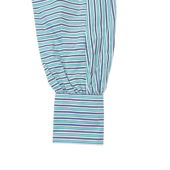 Lauren Ralph Lauren Striped Button-Up Shirt with Waist Tie Size Large - Picture 5 of 16